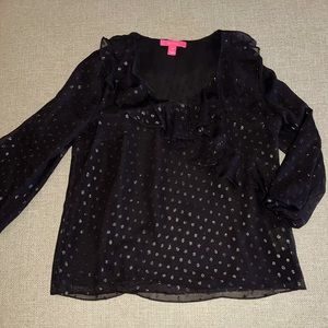 Lilly Pulitzer Olenna Silk Blouse.  Size Medium.  Like new, non-smoking home.